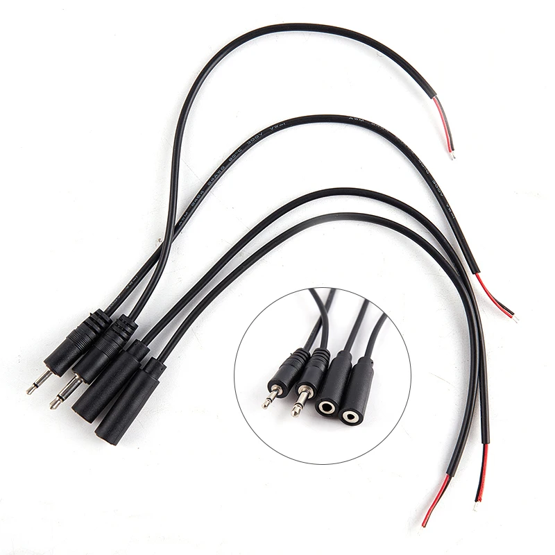 

25CM 2.5mm 3.5mm Mono Connector Cable Male Female Plug 2pin Extension Wire DIY Audio Microphone Repair Cable Charger