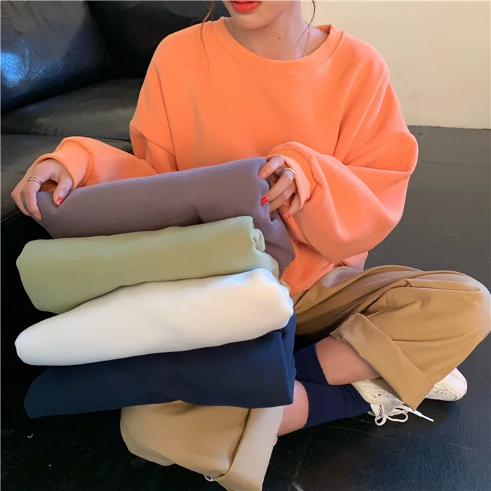 Winter Women Wool Liner Hoodies Sweatshirts Warm Solid Basic Loose All-match Pullover Female New Fashion Long Sleeve Sweatshirt
Winter Women Wool Liner Hoodies Sweatshirts Warm Solid Basic Loose All-match Pullover Female New Fashion Long Sleeve Sweatshirt