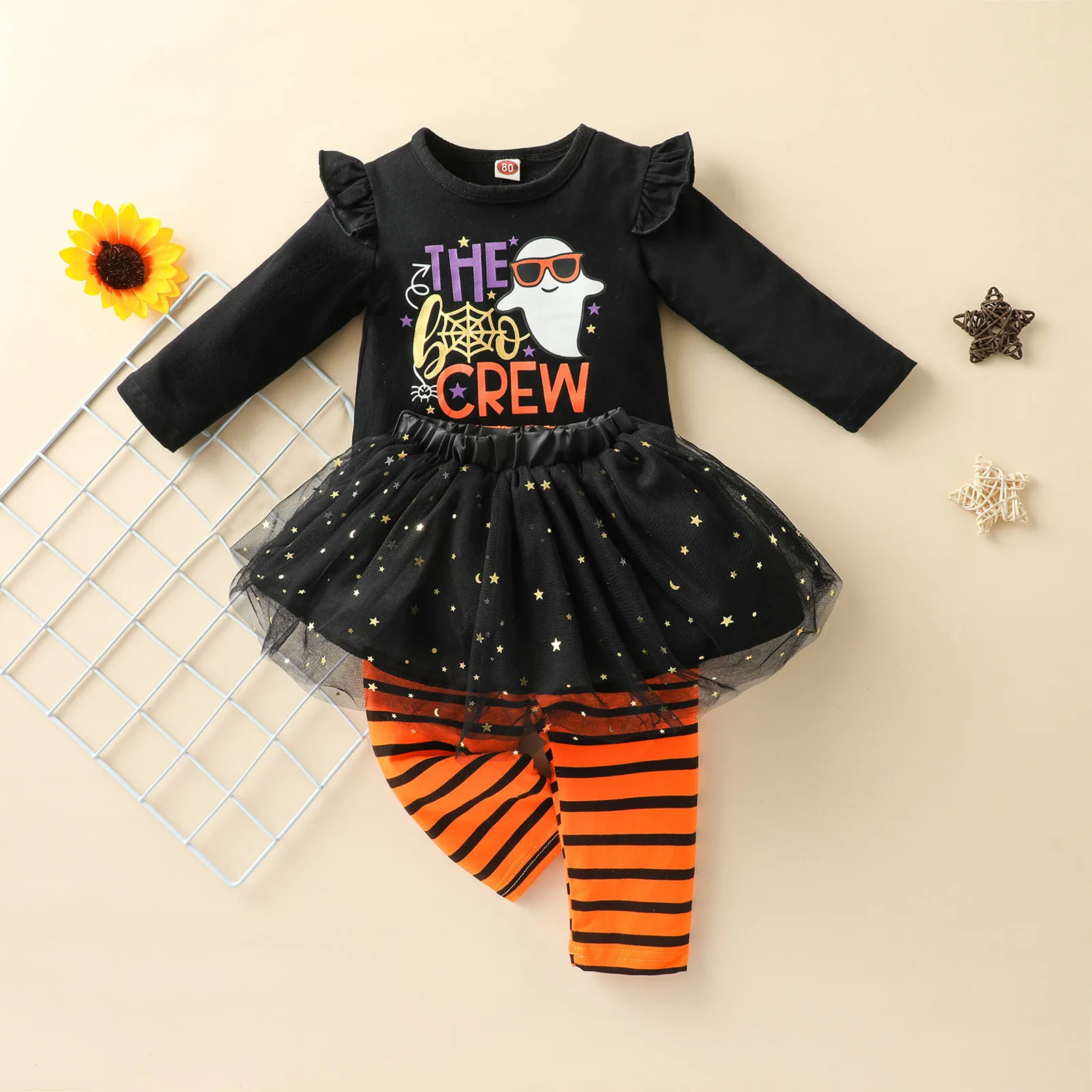 Toddler Kids Girls Outfits Halloween Costume Pumpkin Prints Long Sleeves Tops Stripe Pants Mesh Skirt 3pcs Sets Outfits 1-4Years
Toddler Kids Girls Outfits Halloween Costume Pumpkin Prints Long Sleeves Tops Stripe Pants Mesh Skirt 3pcs Sets Outfits 1-4Years