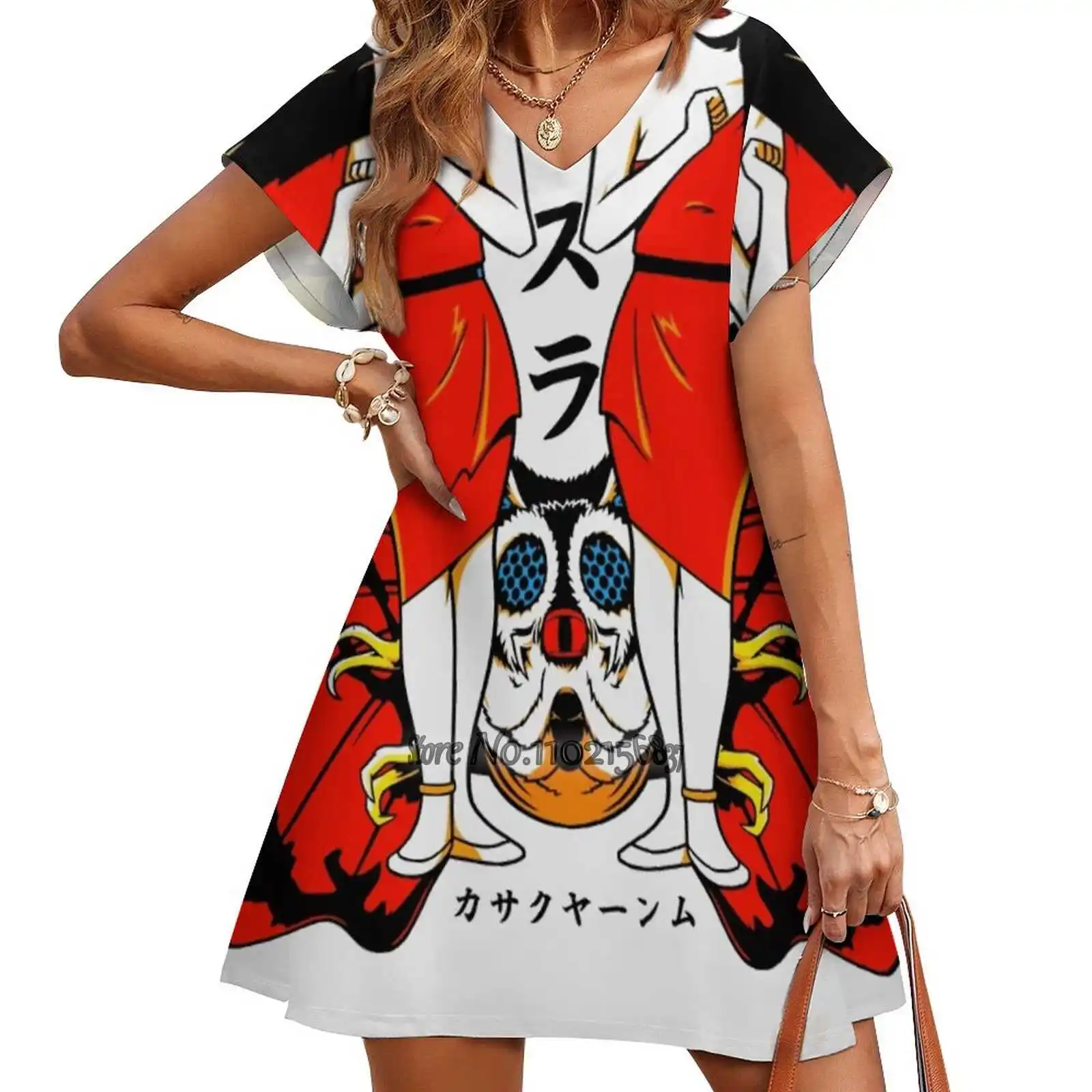 Shobijin V-Neck Short Sleeve Skirt Slim Skirts Loose Elegant Fashion Dress 5Xl Mothra Kaiju Monster Fairies Nihon Nippon Insect 
Shobijin V-Neck Short Sleeve Skirt Slim Skirts Loose Elegant Fashion Dress 5Xl Mothra Kaiju Monster Fairies Nihon Nippon Insect