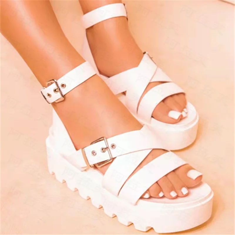 Thick Women Pu Leather Gladiator Slippers 2022 Summer Casual Running Platform Sandals Buckle Strap Sports Med Heels Women Shoes
Thick Women Pu Leather Gladiator Slippers 2022 Summer Casual Running Platform Sandals Buckle Strap Sports Med Heels Women Shoes