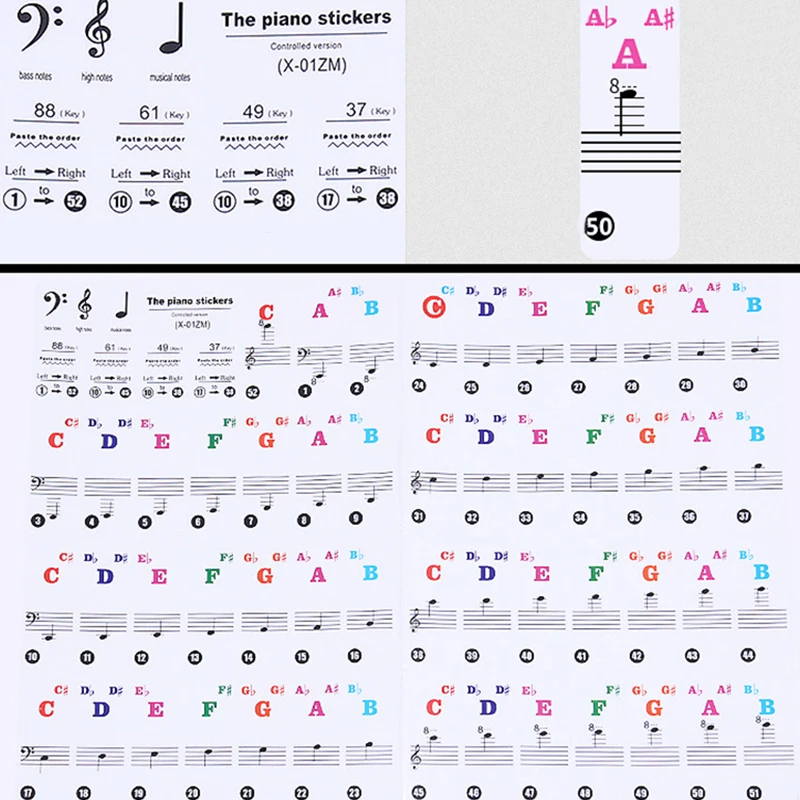 Decal Piano Stickers Learn Teach Notes For 37/49/88/61/54 Keys Label 37*11mm Transparent Clear Digital Keyboard
Decal Piano Stickers Learn Teach Notes For 37/49/88/61/54 Keys Label 37*11mm Transparent Clear Digital Keyboard