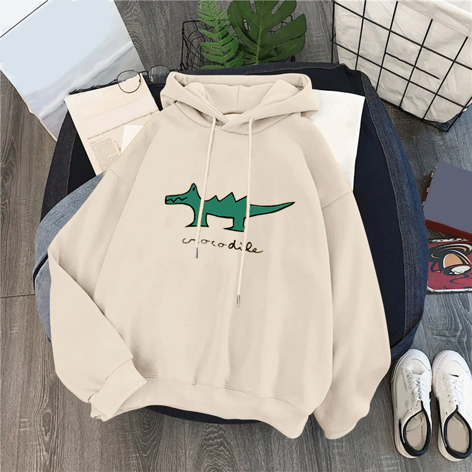 Женские милые худи с рисунком животных, свитшоты с милым принтом для девочек-подростков, повседневный Свободный пуловер с длинным рукавом, женская одежда 
Женские милые худи с рисунком животных, свитшоты с милым принтом для девочек-подростков, повседневный Свободный пуловер с длинным рукавом, женская одежда
