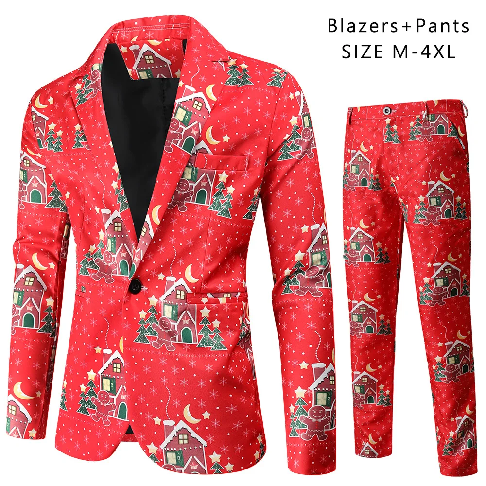 Boutique Men's S-4XL (suit + Trousers) Men's Casual and Comfortable Christmas Fashion 3D Printing Christmas Tree 2-piece Set
Boutique Men's S-4XL (suit + Trousers) Men's Casual and Comfortable Christmas Fashion 3D Printing Christmas Tree 2-piece Set
