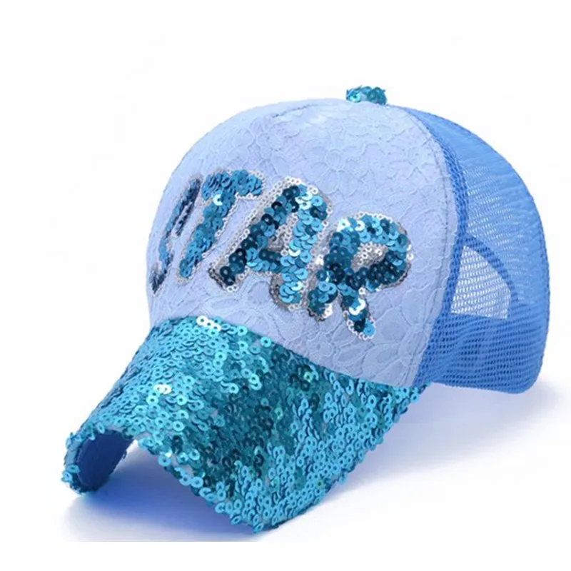 

Fashion Bright Cornice Sequins Unisex Breathable Embroidery Lace Baseball Dicer Sun Visor Shine Adjustable Cotton Outdoor Sports