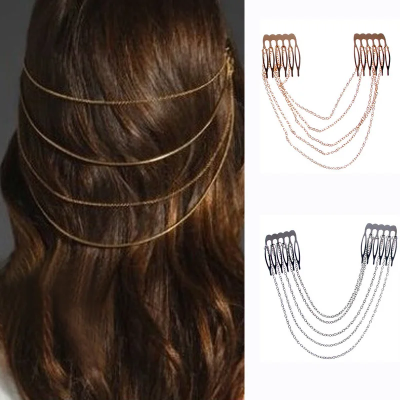 Fashion Women Hair Accessories Metal Tassel Chain Bridal Hair Comb Party Wedding Headwear Hair Styling Ornaments Jewelry
Fashion Women Hair Accessories Metal Tassel Chain Bridal Hair Comb Party Wedding Headwear Hair Styling Ornaments Jewelry