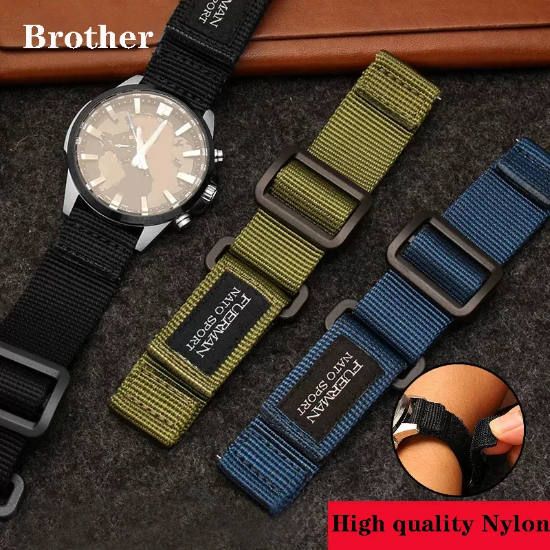 

hot top Nylon watch strap for Seiko No. 5 007 leisure outdoor waterproof sport Men's watchband 20MM 22MM 24MM Wristbands