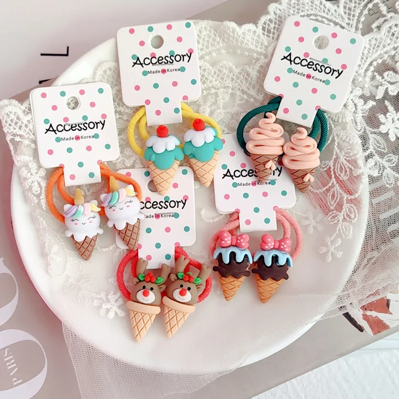 2PCS Cartoon Cute Ice Cream Cone Kids Elastic Hair Bands Children Hair Tie Girls Hair Accessories Baby Headdress
2PCS Cartoon Cute Ice Cream Cone Kids Elastic Hair Bands Children Hair Tie Girls Hair Accessories Baby Headdress