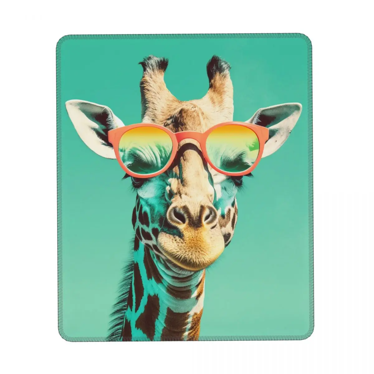 

Giraffe Vertical Print Mouse Pad Graphic Illustration Sunny Beach Sunglasses Fantasy Mousepad Desk Non Slip Rubber Mouse Pads