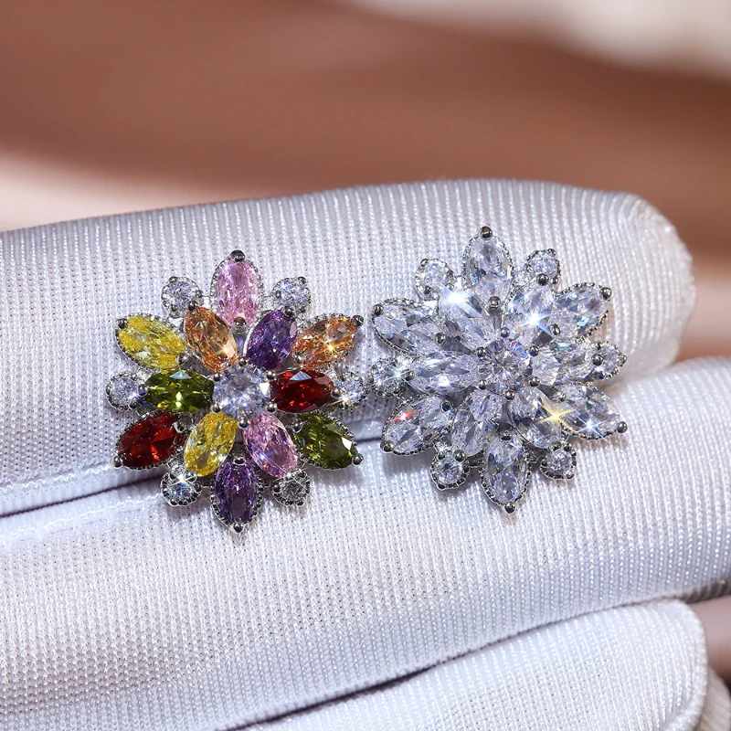 Trendy Luxury Sunflower Coloured Crystal Stud Earrings for Women Silver Colour Copper Earrings Fashion Party Jewellery
Trendy Luxury Sunflower Coloured Crystal Stud Earrings for Women Silver Colour Copper Earrings Fashion Party Jewellery