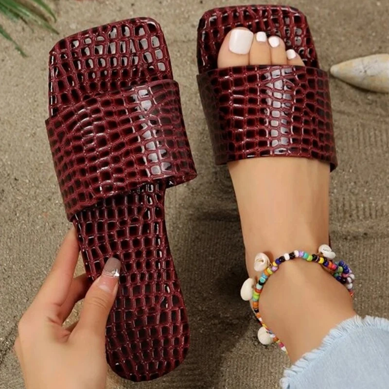 Crocodile Embossed Single Band Slide Sandals Open Toe Wear-resistant 2023 Flat Slippers Summer Sandy Beach Slippers Women Shoes
Crocodile Embossed Single Band Slide Sandals Open Toe Wear-resistant 2023 Flat Slippers Summer Sandy Beach Slippers Women Shoes