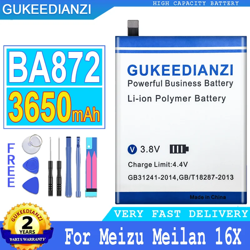 3650mAh GUKEEDIANZI Battery BA872 For Meizu Meilan 16X 16 X Phone Latest Production High Quality Battery With Tracking Number
3650mAh GUKEEDIANZI Battery BA872 For Meizu Meilan 16X 16 X Phone Latest Production High Quality Battery With Tracking Number