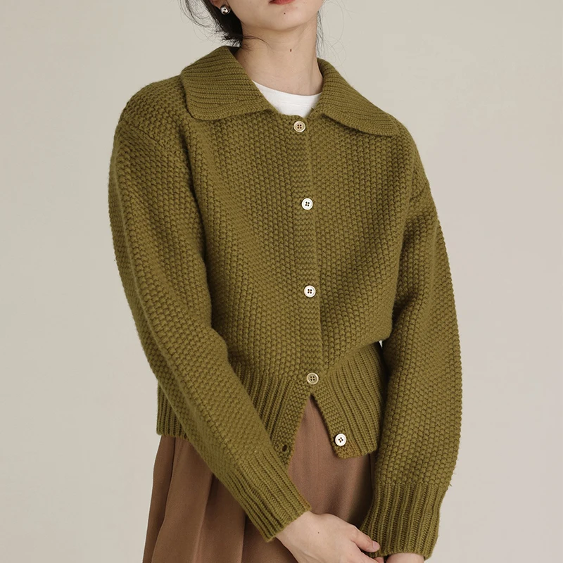 Thick Retro Lapel Jacket Knitted Sweater Thick Needle Pineapple Pattern Cardigan Knitted Sweater Sweet Date Jacket
Thick Retro Lapel Jacket Knitted Sweater Thick Needle Pineapple Pattern Cardigan Knitted Sweater Sweet Date Jacket