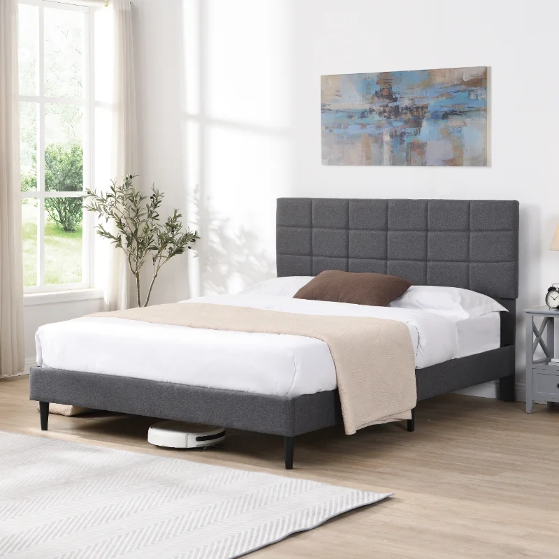 Full Size Platform Bed Frame with Fabric Upholstered Headboard and Wooden Slats No Spring Box Required/easy To Assemble Grey
Full Size Platform Bed Frame with Fabric Upholstered Headboard and Wooden Slats No Spring Box Required/easy To Assemble Grey