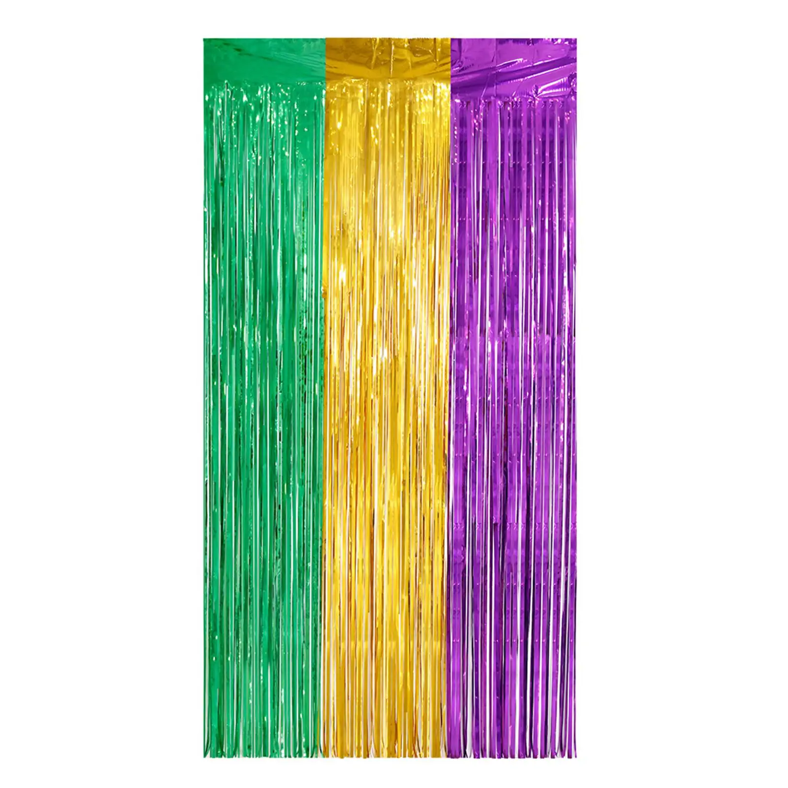 

Mardi Gras Metallic Foil Fringe Curtains Photo Booth Backdrop Props Tinsel Curtains Carnival Shine Party for New Year Ornaments