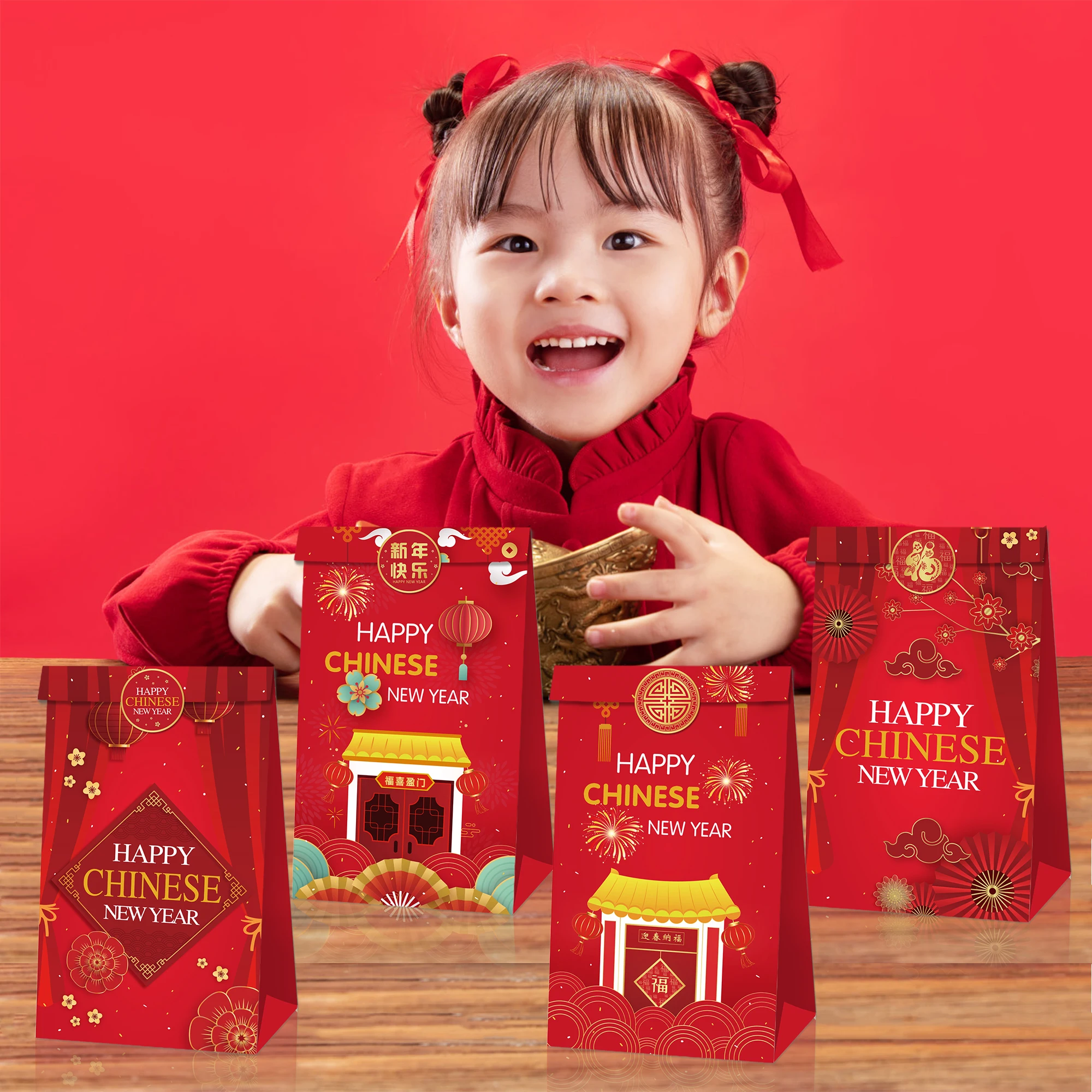 LB204 12pcs 2023 Red Lantern Spring Festival Happy Chinese New Year Party Gift Bags with Sticker Birthday Party Kraft Paper Bag
LB204 12pcs 2023 Red Lantern Spring Festival Happy Chinese New Year Party Gift Bags with Sticker Birthday Party Kraft Paper Bag