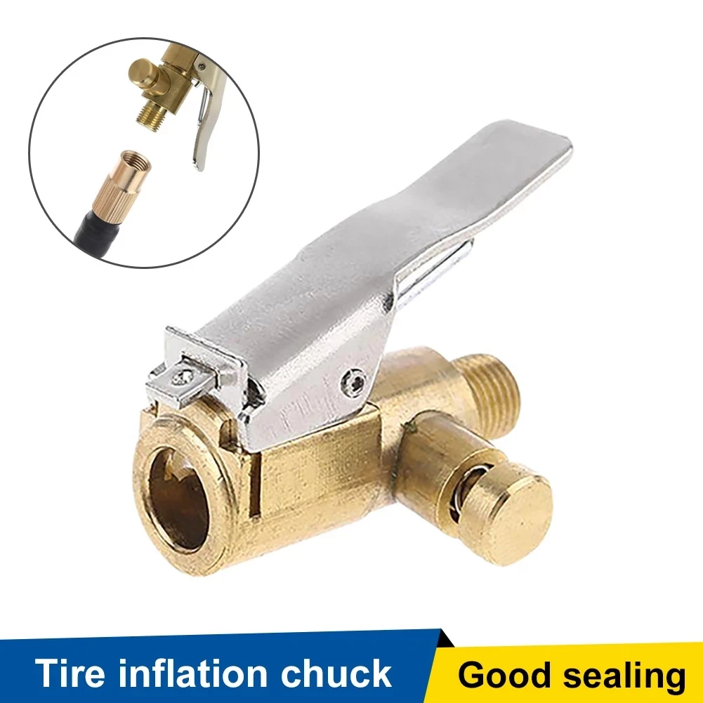 

Car Tire Inflator Chuck Air Compressor Pump Valve Lock On Nozzle Fine Thread Deflation Brass 8mm For Compressor Car Accessories