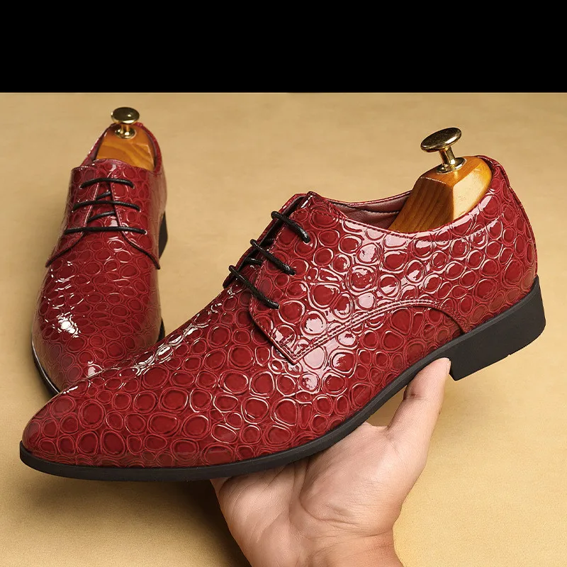 

Мужские туфли из натуральной коровьей кожи, красные классические туфли, оксфорды ручной работы, Костюмные Свадебные официальные итальянские туфли