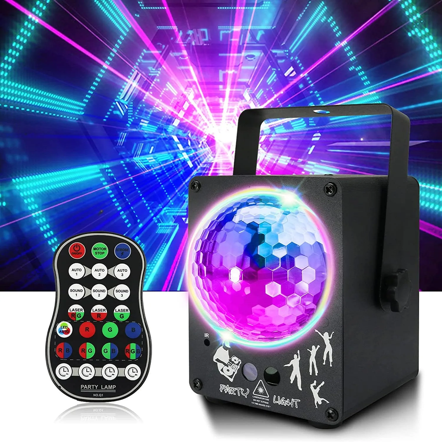 Eloovve Disco Ball Lmap, Party Light Indoor with Sound Activated Strobe Effects RGB Laser Projector with Remote Control for Home
Eloovve Disco Ball Lmap, Party Light Indoor with Sound Activated Strobe Effects RGB Laser Projector with Remote Control for Home