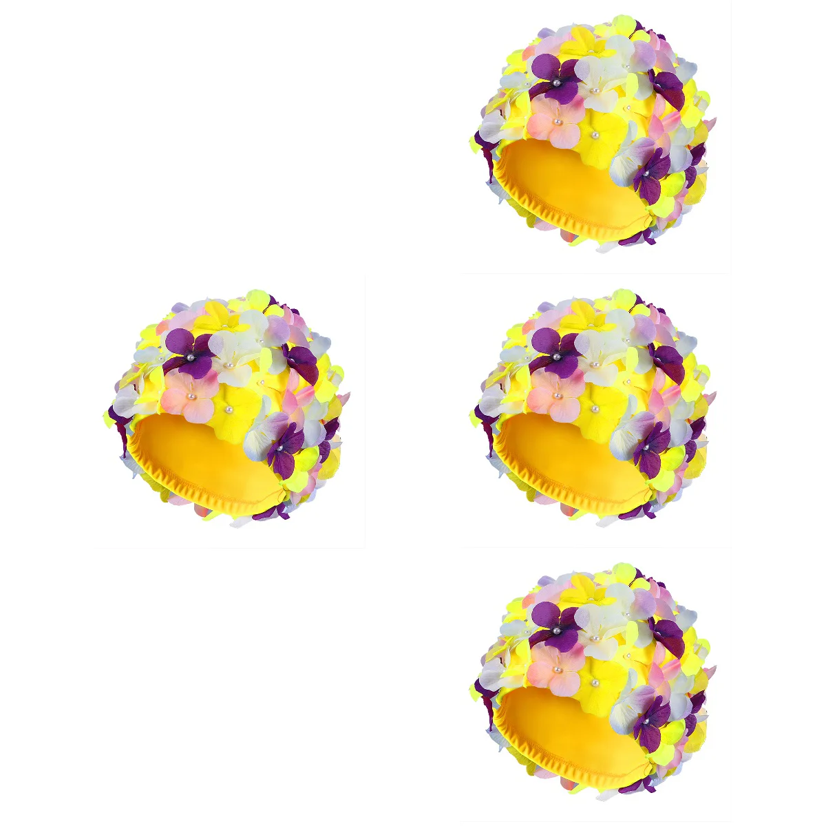 4 шт. шапочки с лепестками, стильные шапочки для купания с цветами 
4 шт. шапочки с лепестками, стильные шапочки для купания с цветами