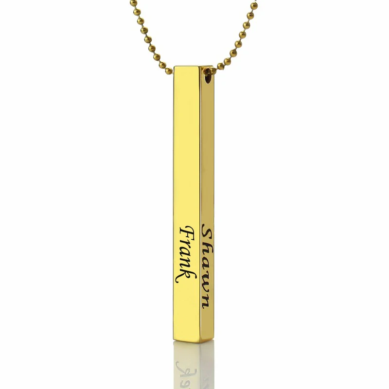 Custom Letter Bar Necklace Men Personalized 4-sided four side Family Name Necklaces Gold Pendant Jewelry Gift for Father Dad Mom
Custom Letter Bar Necklace Men Personalized 4-sided four side Family Name Necklaces Gold Pendant Jewelry Gift for Father Dad Mom