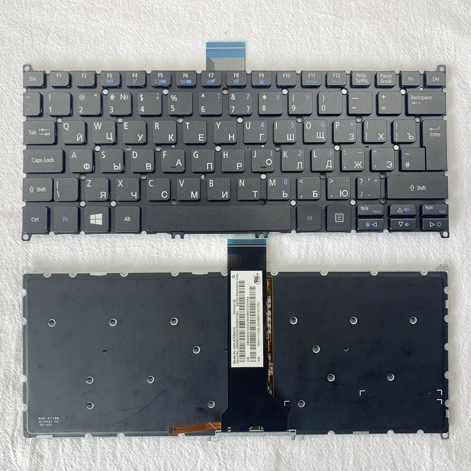 Русская клавиатура для ноутбука с подсветкой Acer V5-122 122P V5-132 132P V13 V3-371 E11 E3-112 RU |