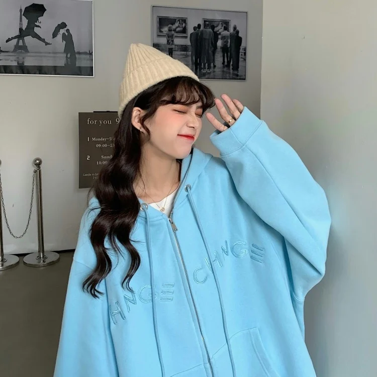 A Plush hooded sweater coat women's spring and autumn winter 2021 new loose little man
A Plush hooded sweater coat women's spring and autumn winter 2021 new loose little man