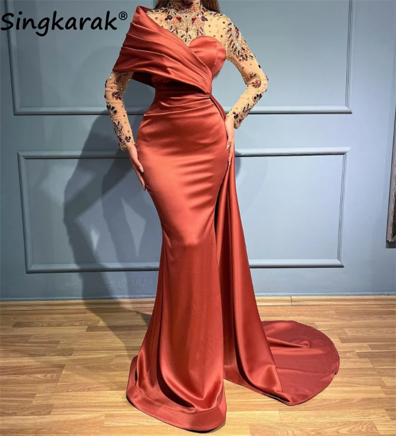 Elegant 2023 Mermaid Muslim Evening Party Dresses Long Sleeves Crystals Beads Rhinestones Formal Gown Luxury Prom Wedding Dress
Elegant 2023 Mermaid Muslim Evening Party Dresses Long Sleeves Crystals Beads Rhinestones Formal Gown Luxury Prom Wedding Dress