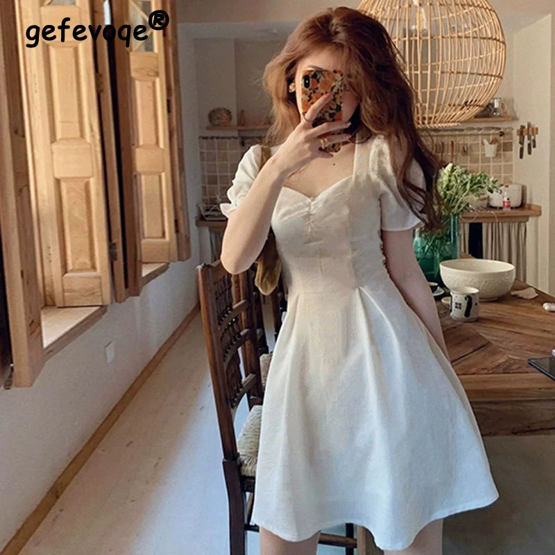Square Neck Girl Kawaii Puff Sleeve Slim Mini Dress Women Summer 2022 College Style Elegant Fairy Princess White Female Korean
Square Neck Girl Kawaii Puff Sleeve Slim Mini Dress Women Summer 2022 College Style Elegant Fairy Princess White Female Korean