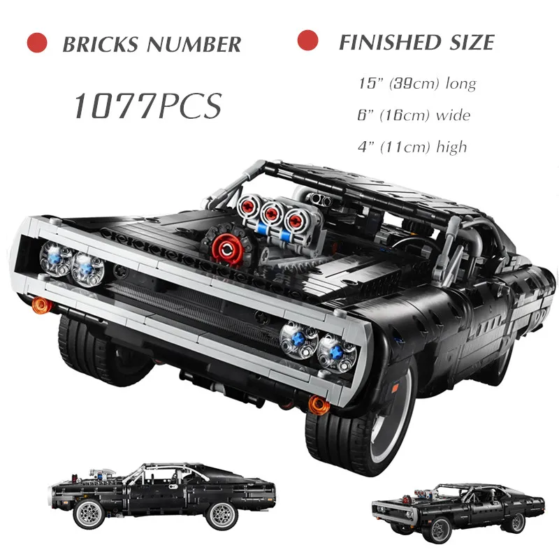 Compatible 42111 10265 10262 Dom Dodged Forded Tech Sports Racing Car Block Racing Chargers Building Blocks Bricks Toys Gifts
Compatible 42111 10265 10262 Dom Dodged Forded Tech Sports Racing Car Block Racing Chargers Building Blocks Bricks Toys Gifts