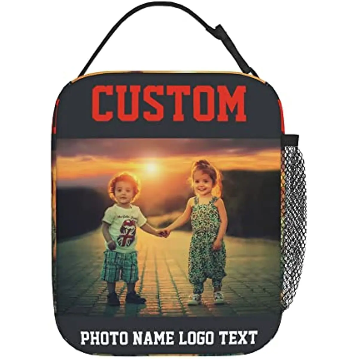 

Customize Personalized Add Your Image Text Logo Totes Lunch Bag Portable Insulated Lunch Box Back To School Picnic Office Travel
