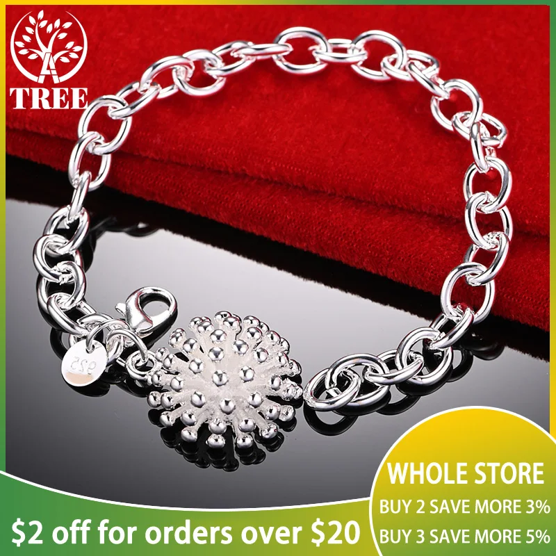 ALITREE 925 Sterling Silver Bracelet For Woman Fireworks Pendant Chain Wedding Accessories Party Birthday Fashion Charm Jewelry
ALITREE 925 Sterling Silver Bracelet For Woman Fireworks Pendant Chain Wedding Accessories Party Birthday Fashion Charm Jewelry