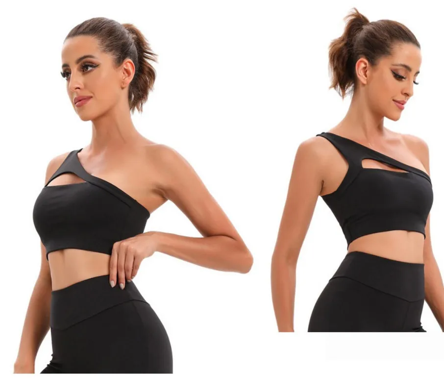 Al Logo Women One Shoulder Yoga Bra Seamless Gym Clothes Crop Top Sports Bra Sexy Elastic Breathable Fitness Workout Clothes
Al Logo Women One Shoulder Yoga Bra Seamless Gym Clothes Crop Top Sports Bra Sexy Elastic Breathable Fitness Workout Clothes