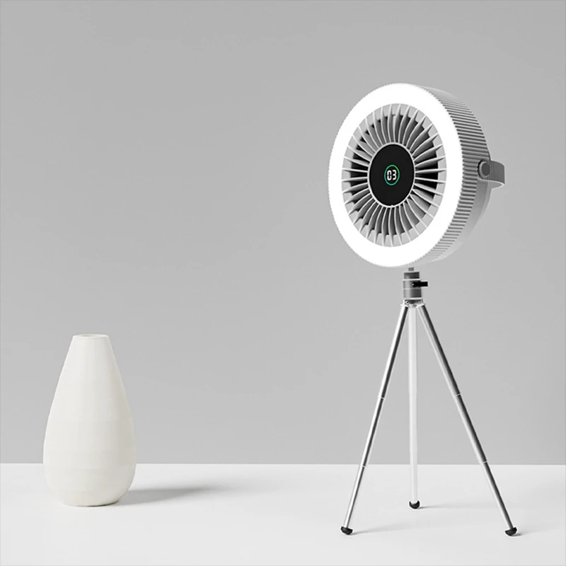 4000Mah Camping Tripod Fan Light USB Rechargeable Mini Fan Multi-Function Digital Display Portable Outdoor Ceiling Fan
4000Mah Camping Tripod Fan Light USB Rechargeable Mini Fan Multi-Function Digital Display Portable Outdoor Ceiling Fan
