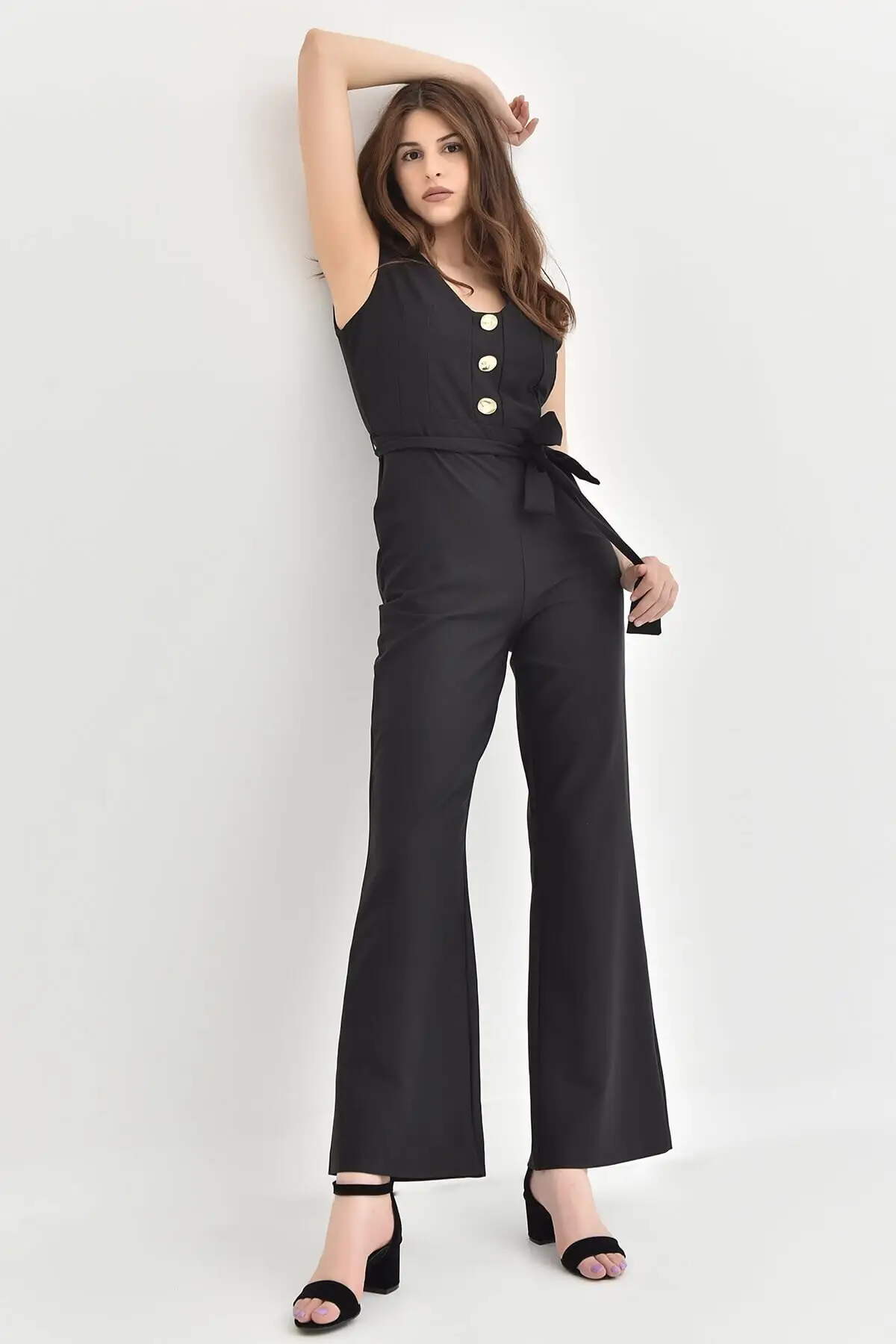 Женский комбинезон, черный комбинезон на пуговицах, стильный качественный тканевый мешковатый брючный комбинезон без рукавов, повседневны... 
Женский комбинезон, черный комбинезон на пуговицах, стильный качественный тканевый мешковатый брючный комбинезон без рукавов, повседневны...