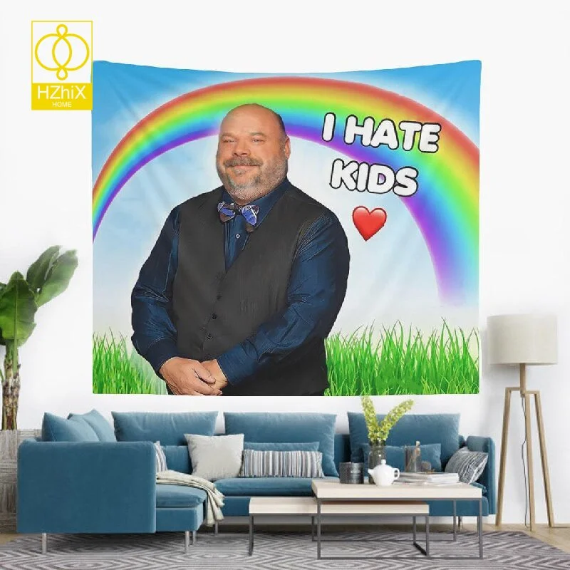 

Bertram I Hate Kids Meme Tapestry Wall Hanging Backdrop Party Decorations Tapestry Aesthetic Y2k Tapestries Home Decoration