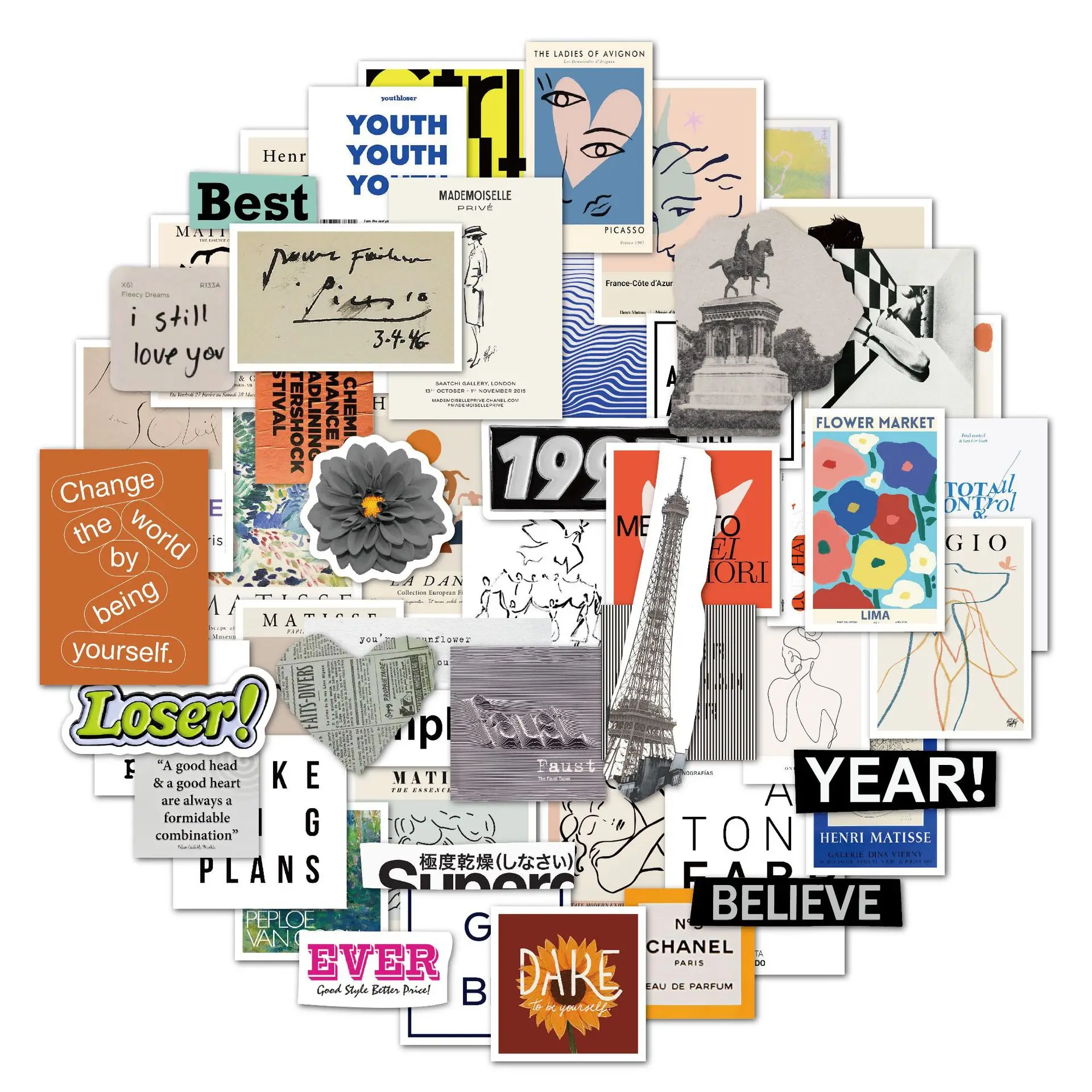 50PCS French Pop Art Collage Hand Account Waterproof Sticker Notebook Tablet PC DIY Decoration Waterproof Children's Kawaii Gift
50PCS French Pop Art Collage Hand Account Waterproof Sticker Notebook Tablet PC DIY Decoration Waterproof Children's Kawaii Gift