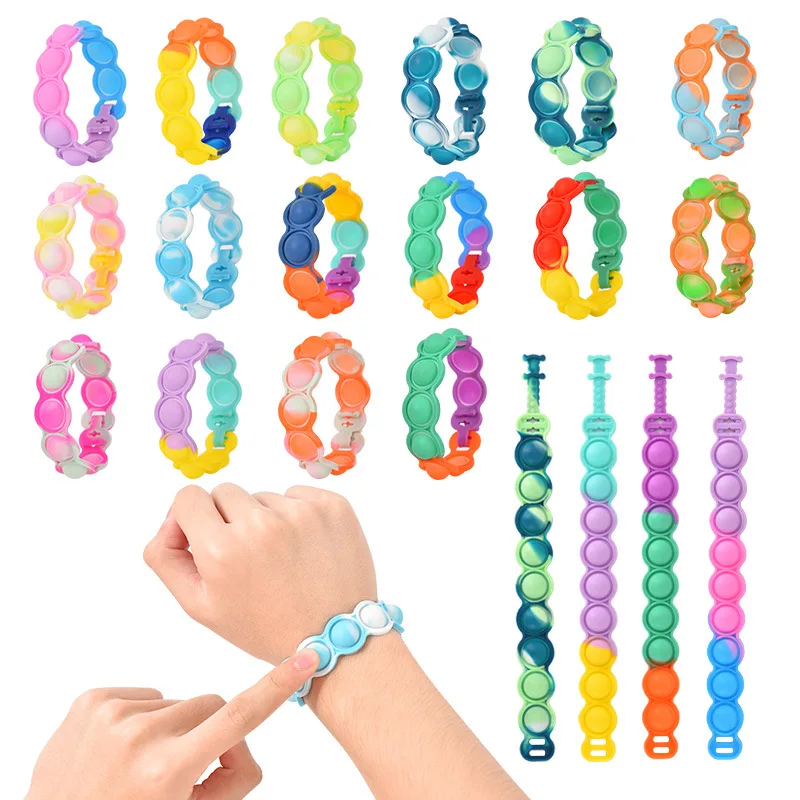 New Simple Bracelet Hand AntiStress Sports Stress Relief Toys Wristband Decompression Squishy Push Bubble Squeeze Toys for Kids
New Simple Bracelet Hand AntiStress Sports Stress Relief Toys Wristband Decompression Squishy Push Bubble Squeeze Toys for Kids
