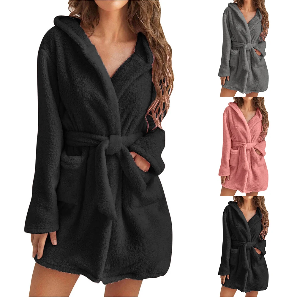 Ladies Night Robe Soft Comfort Hooded Warm Fleece Robe Women Homewear Nightgown Bath Robe Sleepwear Underwear Bathroom
Ladies Night Robe Soft Comfort Hooded Warm Fleece Robe Women Homewear Nightgown Bath Robe Sleepwear Underwear Bathroom