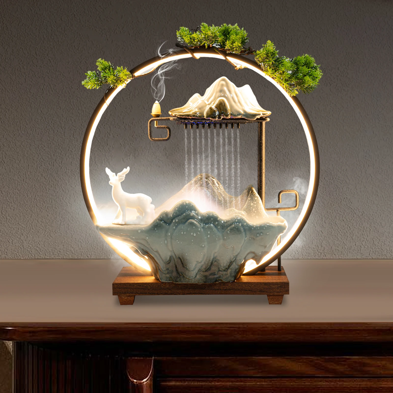 Indoor Rockery Water Fountain LED Lamp Tabletop Waterfall Mist Home Decoration
Indoor Rockery Water Fountain LED Lamp Tabletop Waterfall Mist Home Decoration