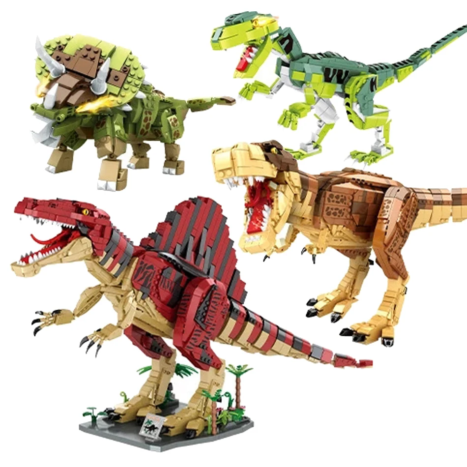 4 Types Jurassic Dinosaurs Tyrannosaurus Rex Triceratops Velociraptor Building Blocks Toys For Children Dino Xmas Gifts
4 Types Jurassic Dinosaurs Tyrannosaurus Rex Triceratops Velociraptor Building Blocks Toys For Children Dino Xmas Gifts