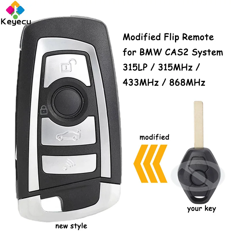 KEYECU Modified Flip Remote Car Key With 315MHz 433MHz 868MHz ID7946 Chip HU92 FOB for BMW CAS2 1 3 5 6 series E93 E60 Z4 X5 X3
KEYECU Modified Flip Remote Car Key With 315MHz 433MHz 868MHz ID7946 Chip HU92 FOB for BMW CAS2 1 3 5 6 series E93 E60 Z4 X5 X3