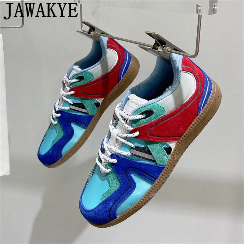 Mixedcolor Patchwork Casual Lace up Flat Shoes Women's Runway Trainer Run Shoes Luxury Comfort loafers Walk Sneakers Shoes Mujer
Mixedcolor Patchwork Casual Lace up Flat Shoes Women's Runway Trainer Run Shoes Luxury Comfort loafers Walk Sneakers Shoes Mujer