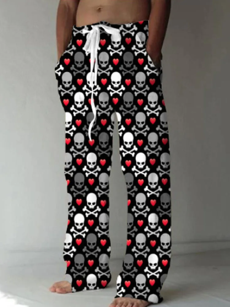 Men Spring Summer Drawstring Design Long Trousers 2022 Mens Pockets Pants Streetwear Vintage Skull Print Loose Straight Pants
Men Spring Summer Drawstring Design Long Trousers 2022 Mens Pockets Pants Streetwear Vintage Skull Print Loose Straight Pants
