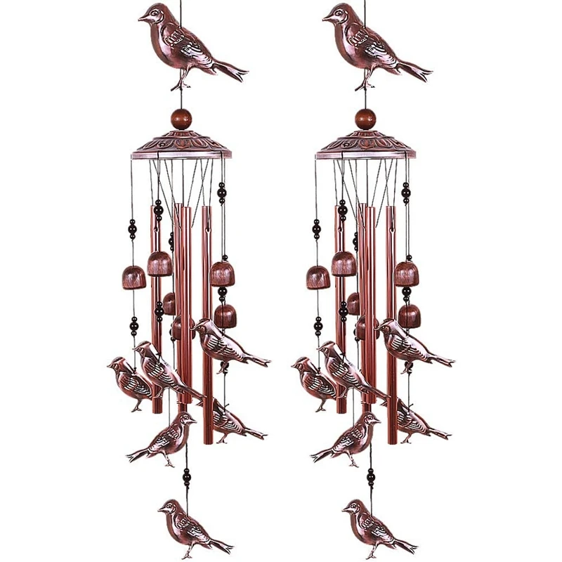 2X Bird Wind Chimes Waterproof Metal Wind Bells With 4 Aluminum Tubes 6 Bells Romantic Wind Chime For Home
2X Bird Wind Chimes Waterproof Metal Wind Bells With 4 Aluminum Tubes 6 Bells Romantic Wind Chime For Home