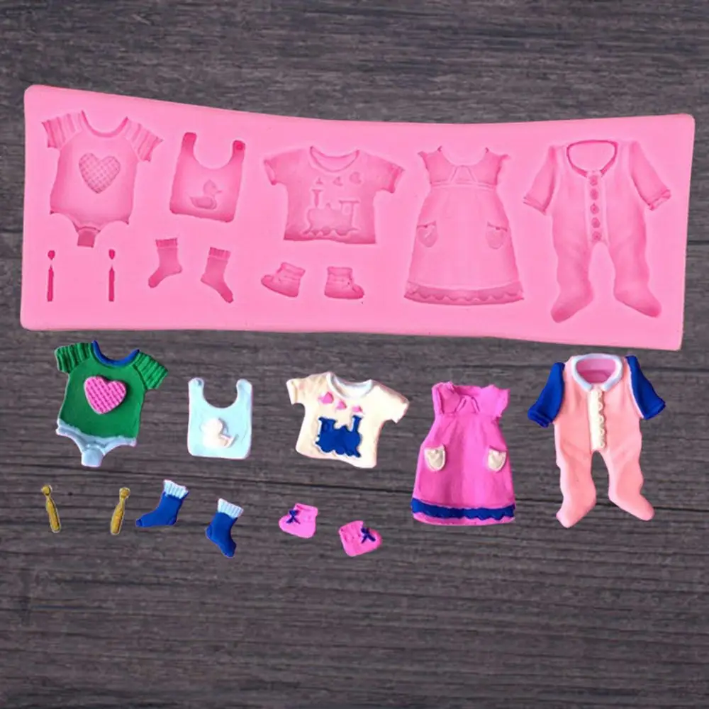 Lovely Baby Clothes Shoes Silicone Mold Chocolate Pastry Mould Bakeware Cake Birthday Decoration Kitchen Tools
Lovely Baby Clothes Shoes Silicone Mold Chocolate Pastry Mould Bakeware Cake Birthday Decoration Kitchen Tools