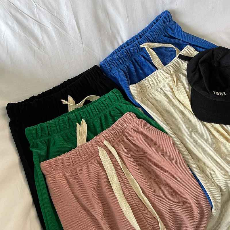 Solid High Waist Wide Drawstring Pit Pants Green Blue Pink Beige Black Spring Wide Leg Women Pants
Solid High Waist Wide Drawstring Pit Pants Green Blue Pink Beige Black Spring Wide Leg Women Pants