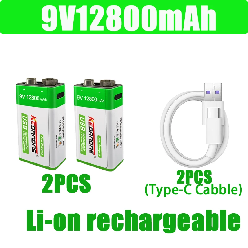 NEW 9V 12800mAh li-ion Rechargeable battery Micro USB Batteries 9 v lithium for Multimeter Microphone Toy Remote Control KTV use
NEW 9V 12800mAh li-ion Rechargeable battery Micro USB Batteries 9 v lithium for Multimeter Microphone Toy Remote Control KTV use