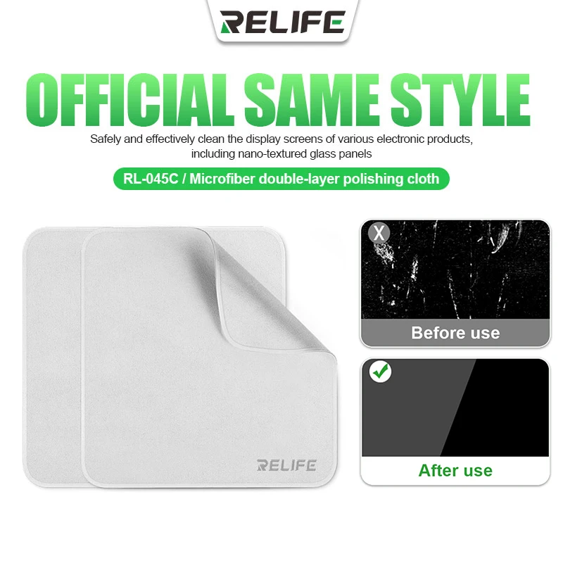 RL-045C Microfiber Double-layer Polishing Cloth is Used for Superfine Polishing And Cleaning Cloth of Mobile Phone LCD Screen 
RL-045C Microfiber Double-layer Polishing Cloth is Used for Superfine Polishing And Cleaning Cloth of Mobile Phone LCD Screen