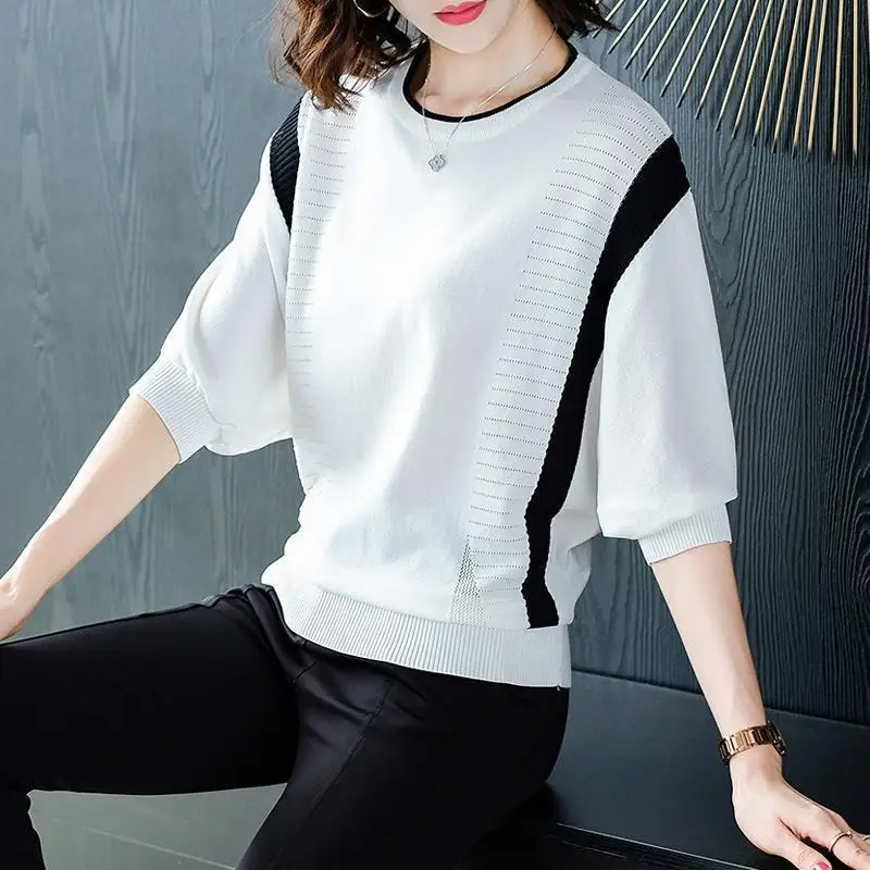 Ice Silk Knitted Batwing T-shirt Spring Summer New Women's Half Sleeve O Neck Korean Top Blouse
Ice Silk Knitted Batwing T-shirt Spring Summer New Women's Half Sleeve O Neck Korean Top Blouse